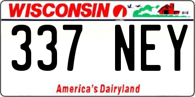 WI license plate 337NEY