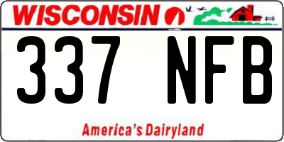WI license plate 337NFB