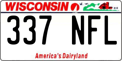 WI license plate 337NFL