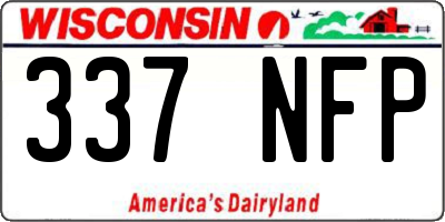 WI license plate 337NFP