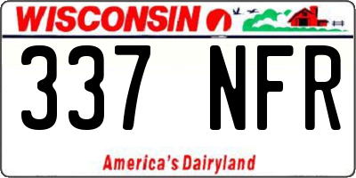 WI license plate 337NFR