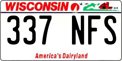 WI license plate 337NFS