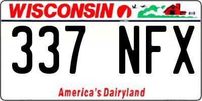 WI license plate 337NFX