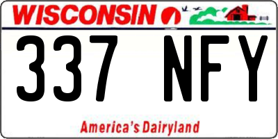 WI license plate 337NFY