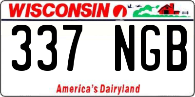 WI license plate 337NGB