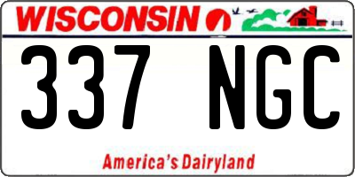 WI license plate 337NGC