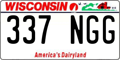 WI license plate 337NGG