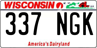 WI license plate 337NGK