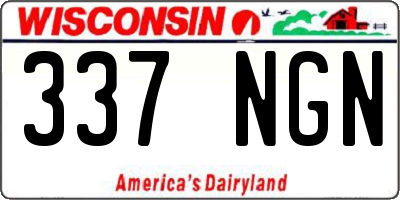 WI license plate 337NGN