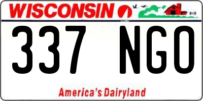 WI license plate 337NGO
