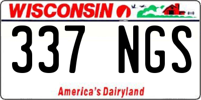 WI license plate 337NGS