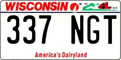 WI license plate 337NGT