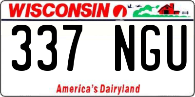 WI license plate 337NGU