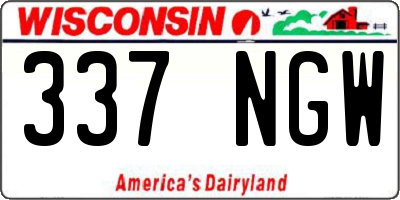 WI license plate 337NGW