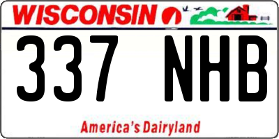 WI license plate 337NHB