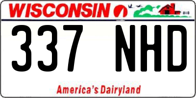 WI license plate 337NHD