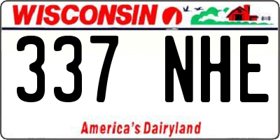 WI license plate 337NHE