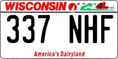 WI license plate 337NHF