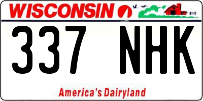 WI license plate 337NHK