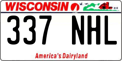 WI license plate 337NHL