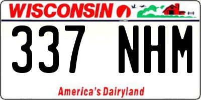 WI license plate 337NHM