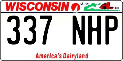 WI license plate 337NHP