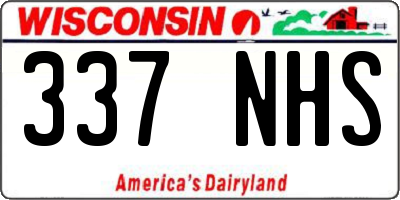 WI license plate 337NHS
