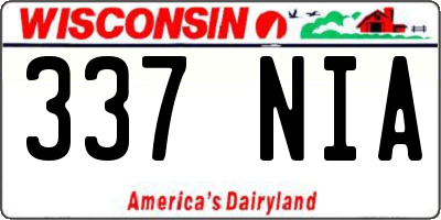 WI license plate 337NIA
