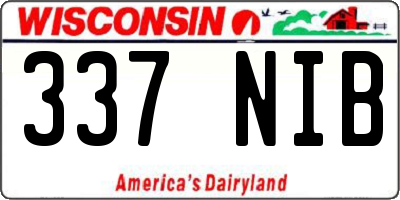 WI license plate 337NIB