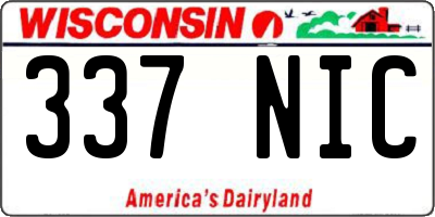 WI license plate 337NIC