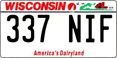 WI license plate 337NIF