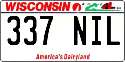 WI license plate 337NIL