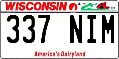 WI license plate 337NIM
