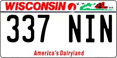 WI license plate 337NIN