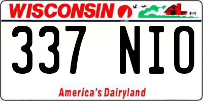 WI license plate 337NIO