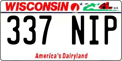 WI license plate 337NIP