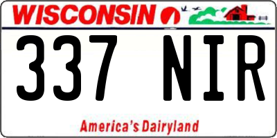 WI license plate 337NIR