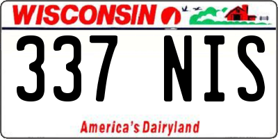 WI license plate 337NIS