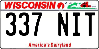 WI license plate 337NIT