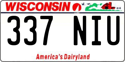WI license plate 337NIU
