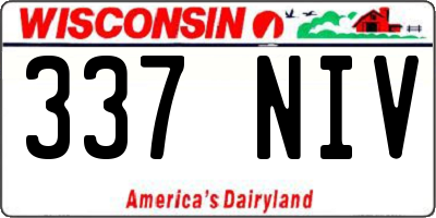 WI license plate 337NIV