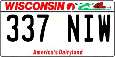 WI license plate 337NIW