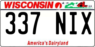 WI license plate 337NIX