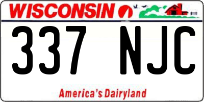 WI license plate 337NJC