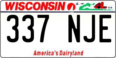 WI license plate 337NJE