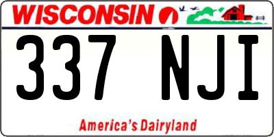 WI license plate 337NJI