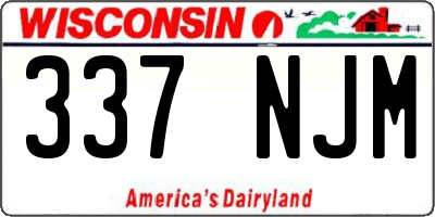 WI license plate 337NJM