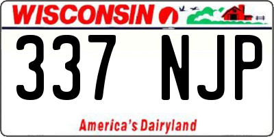 WI license plate 337NJP