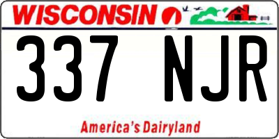 WI license plate 337NJR