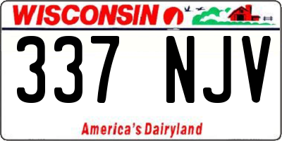 WI license plate 337NJV